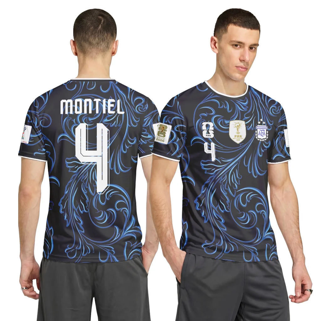 Montiel 4 2026 World Cup Argentina Away AOP T-Shirt