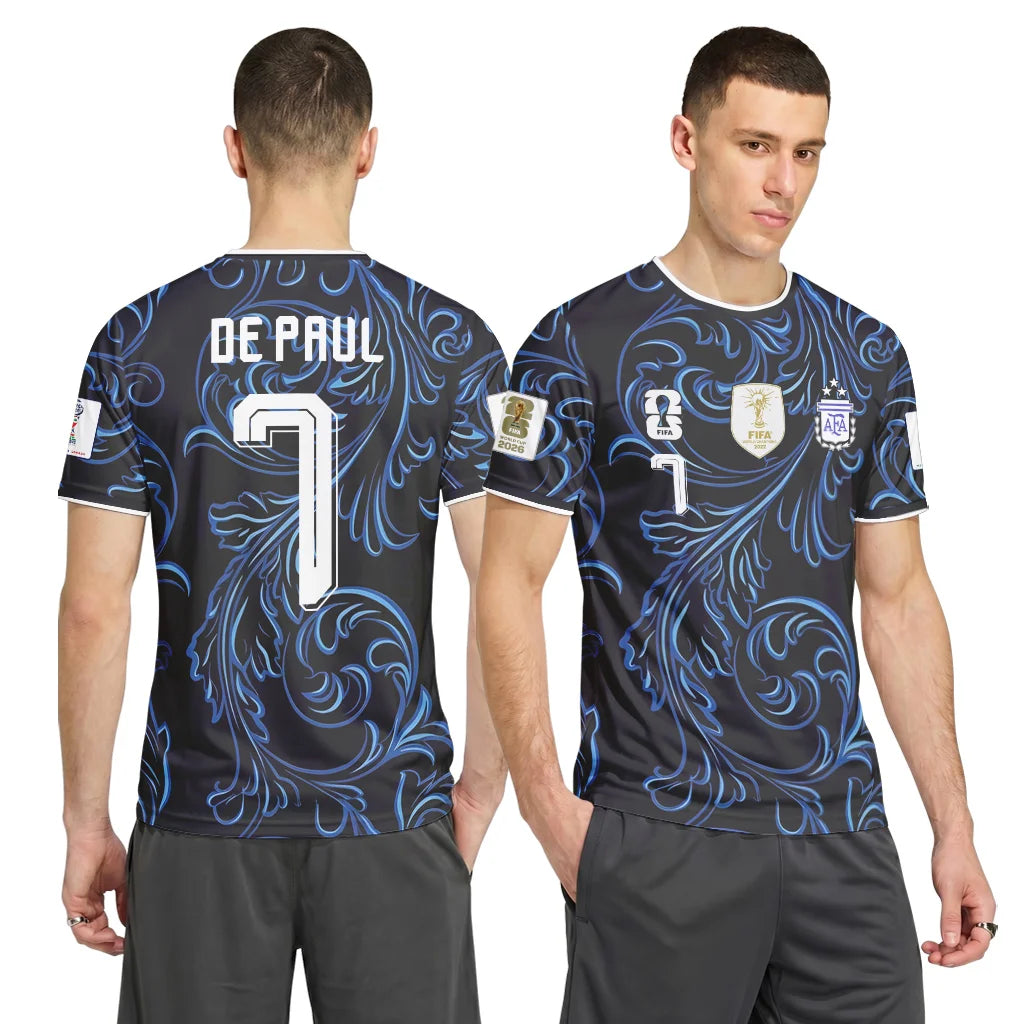 De Paul 7 2026 World Cup Argentina Away AOP T-Shirt
