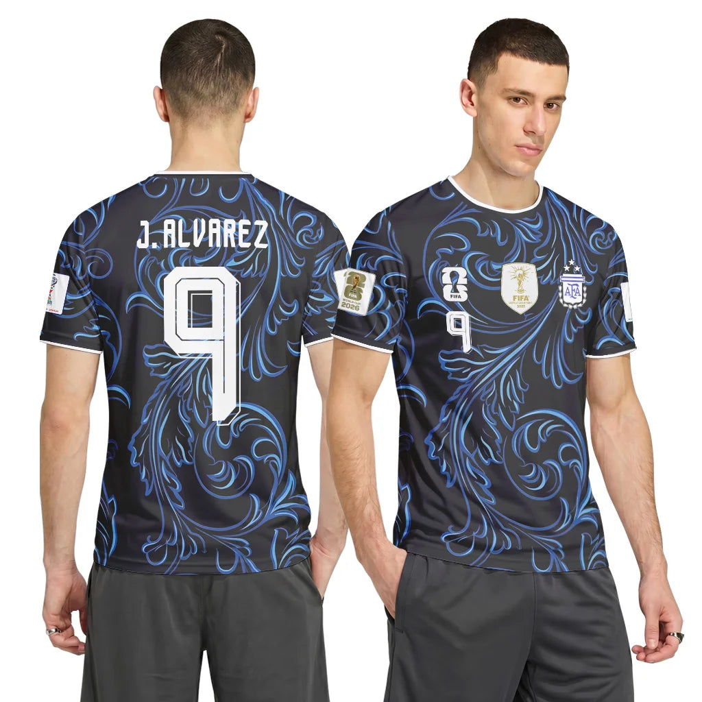 Alvarez 9 2026 World Cup Argentina Away AOP T-Shirt