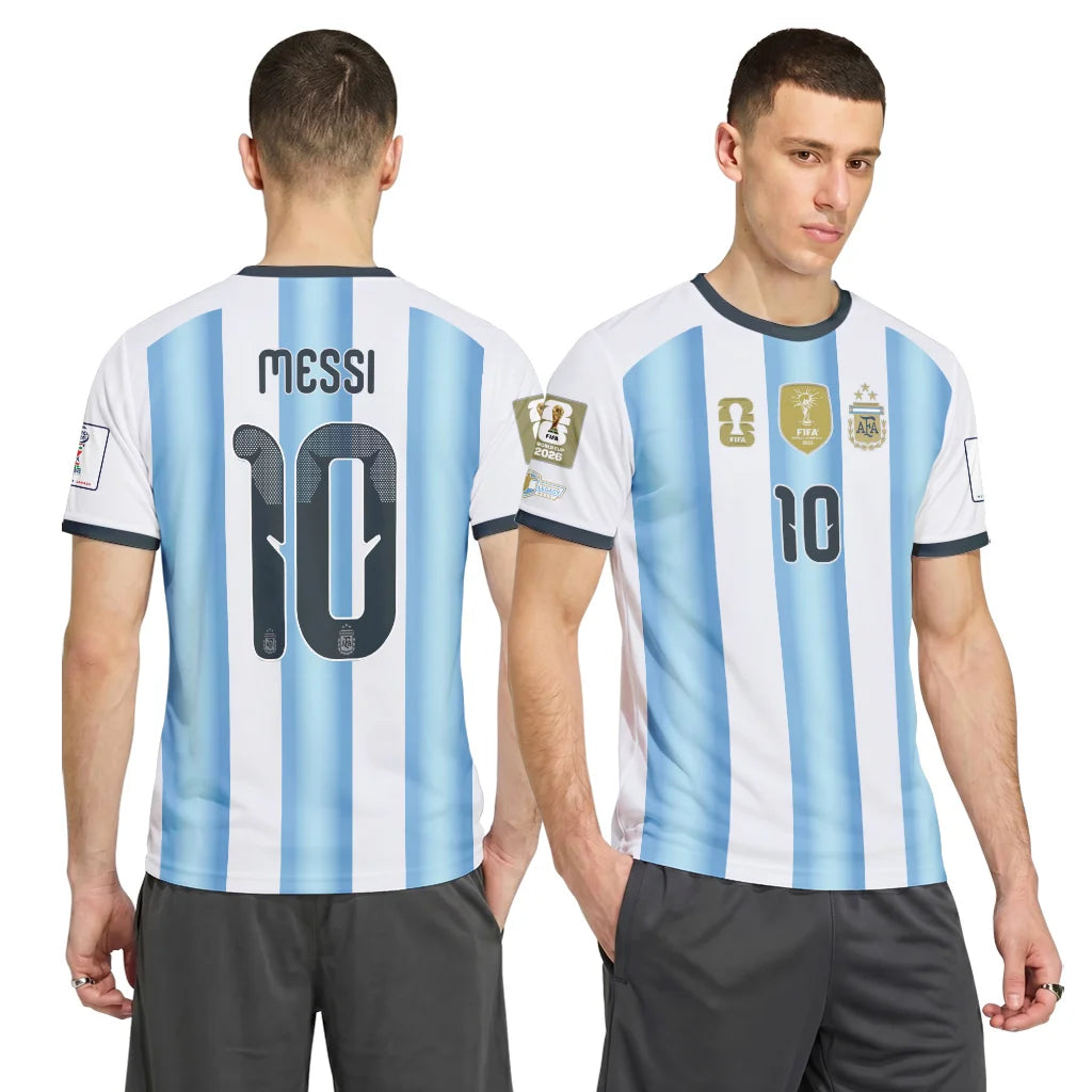 Messi 10 2026 World Cup Argentina Home AOP T-Shirt