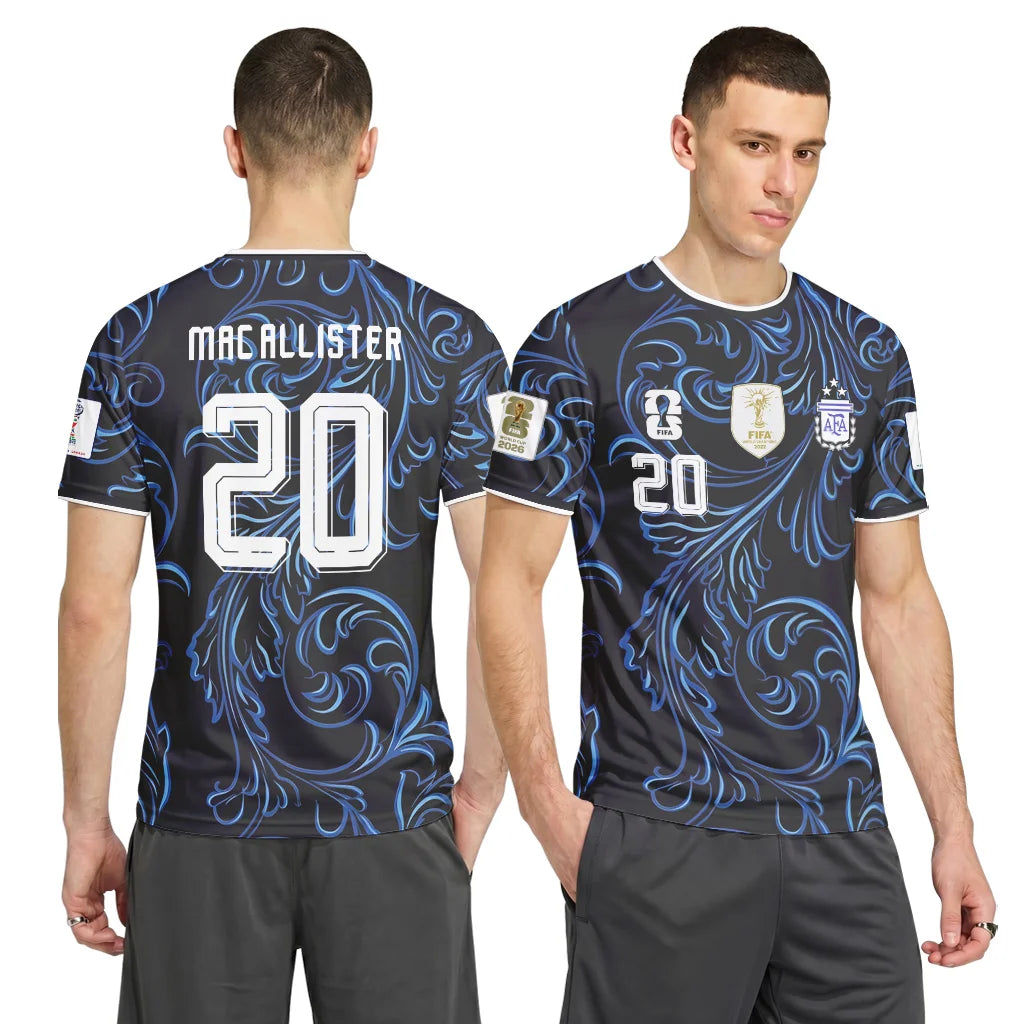 Mac Allister 20 2026 World Cup Argentina Away AOP T-Shirt
