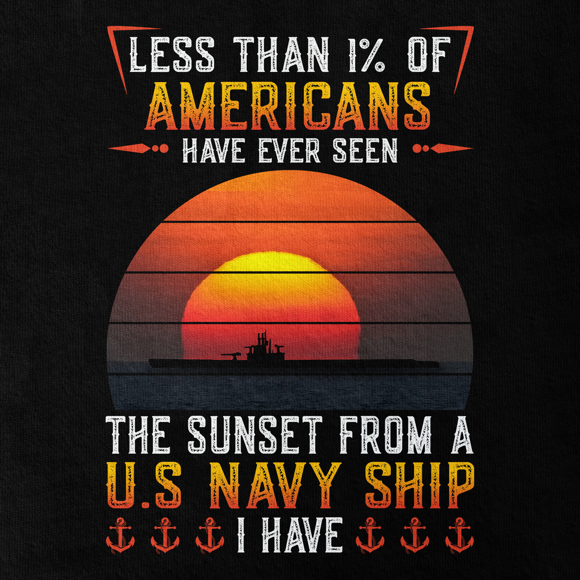 Navy Submarine Less Than 1% Navy Ship Double Sided Classic T-shirt