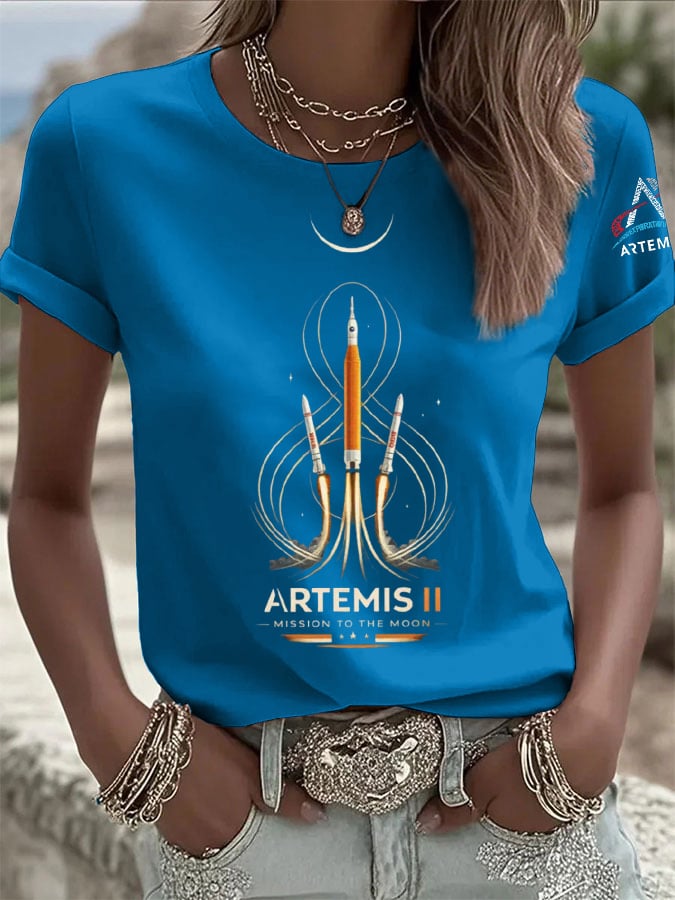Women's Artemis II Print Casual T-Shirt