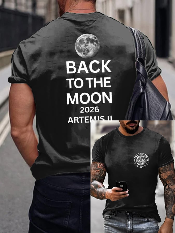 Men's Artemis II Round Neck Casual Printed T-Shirt