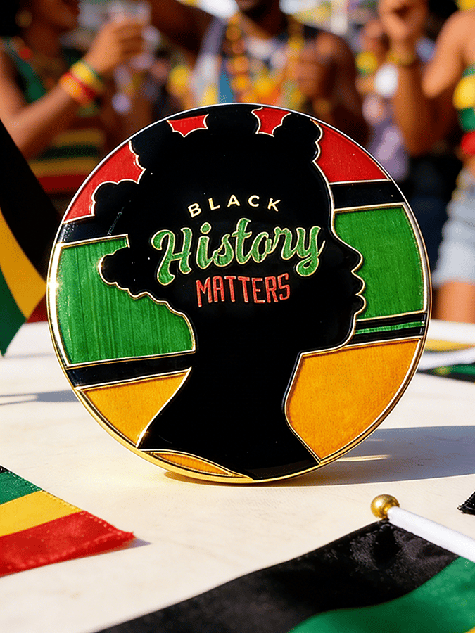 Black History Matters Pattern Brooch