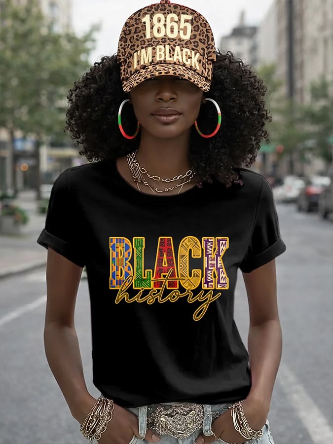 Black History Women'S Juneteenth Printed T-Shirt