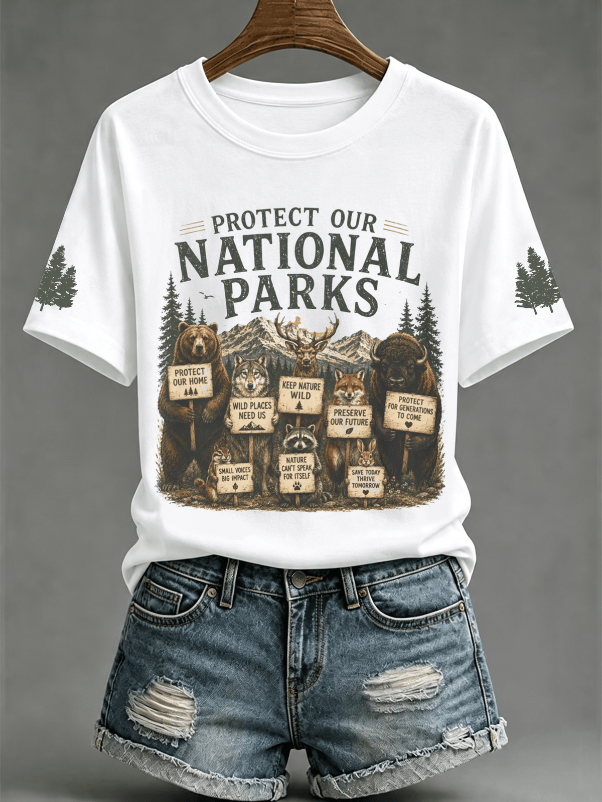 Women's Protect Our National Parks Print Short-Sleeve Top