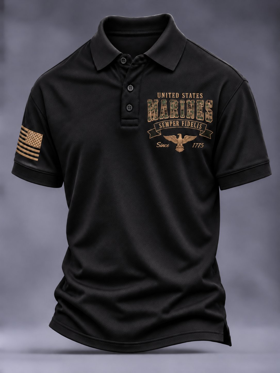🎖️Men's U.S. Veterans Day Print Polo Shirt