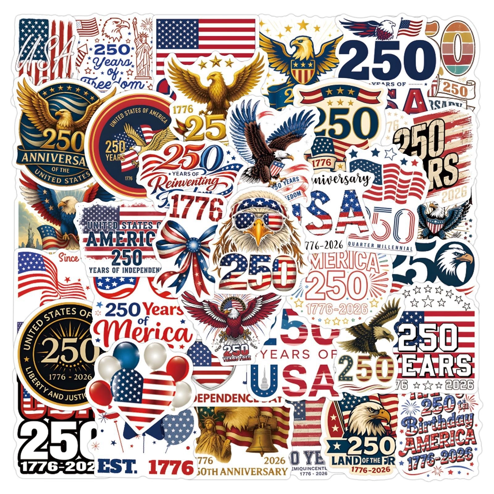 American 250th Anniversary Stickers
