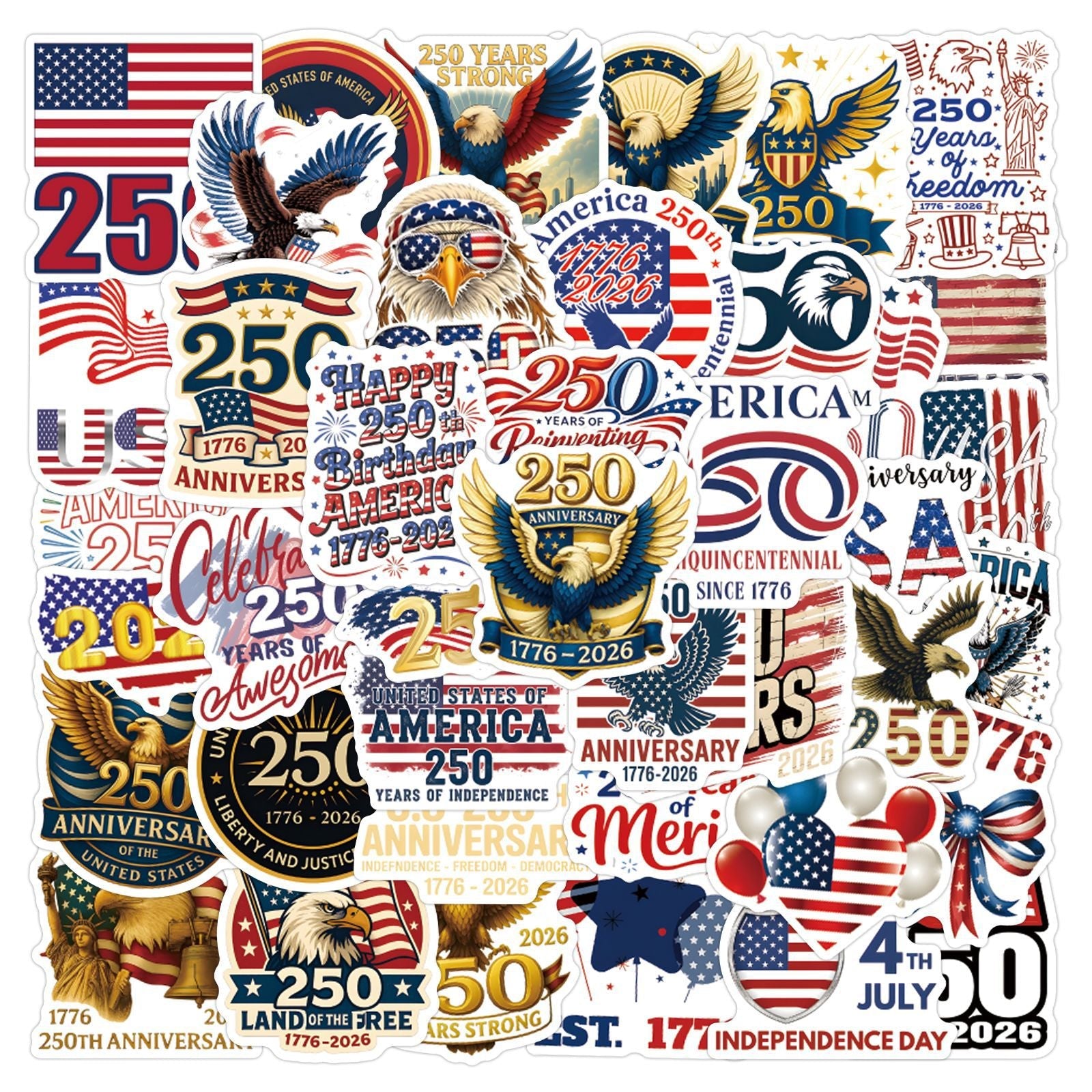 American 250th Anniversary Stickers