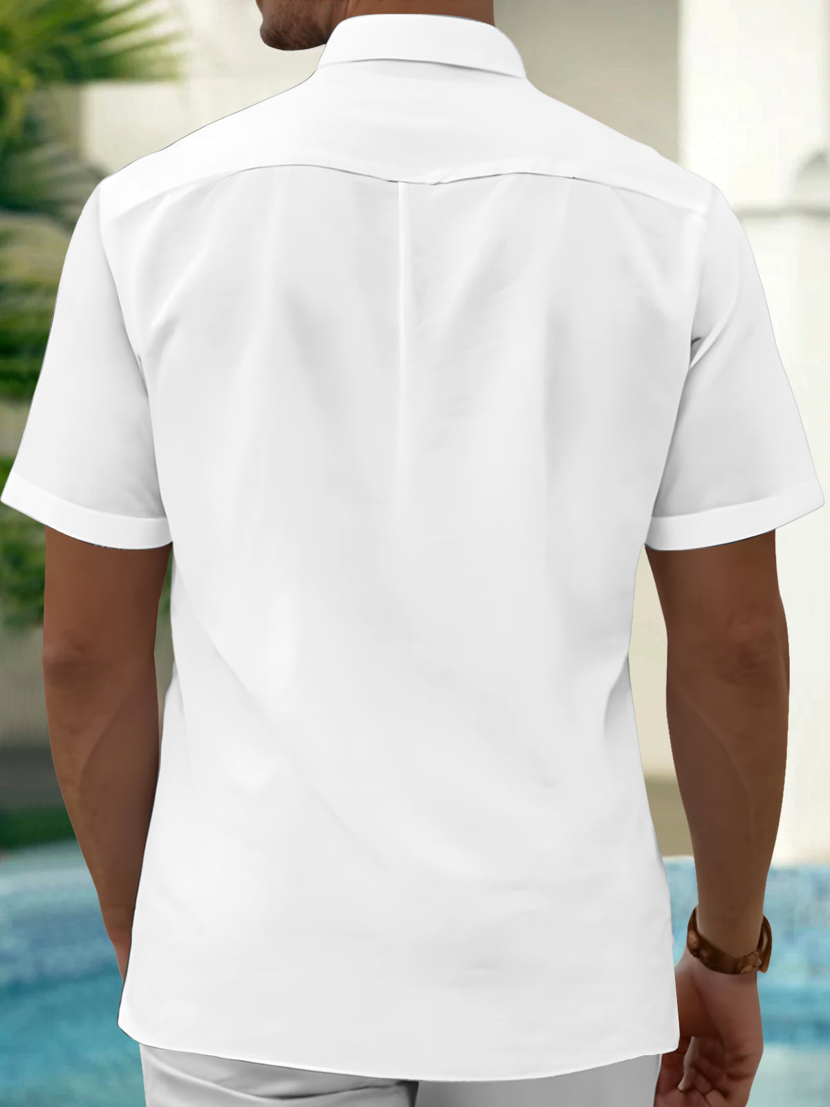 American Flag Stripes Ocean Fish Print Men's Pocket Short Sleeve Shirts