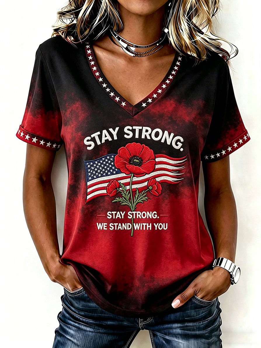 Women's Retro Red Friday Commemorative Short-Sleeve T-Shirt