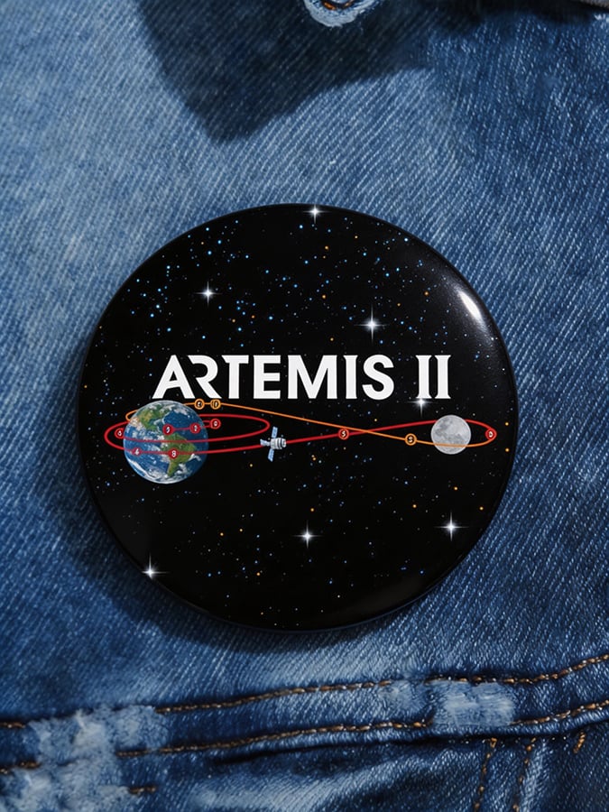 Artemis II Space Mission Pin Button