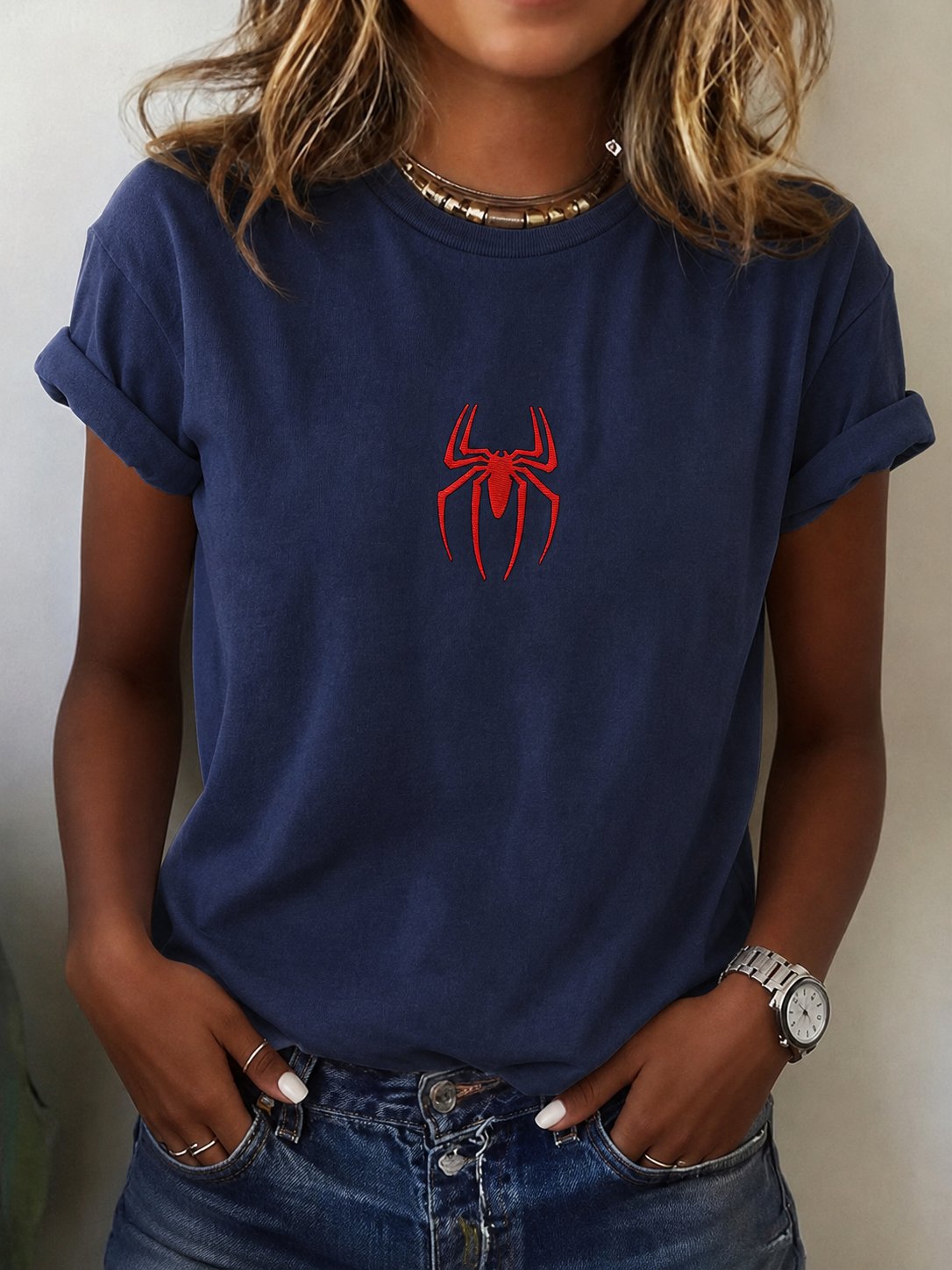 Women's Spider Graphic  Print T-shirt