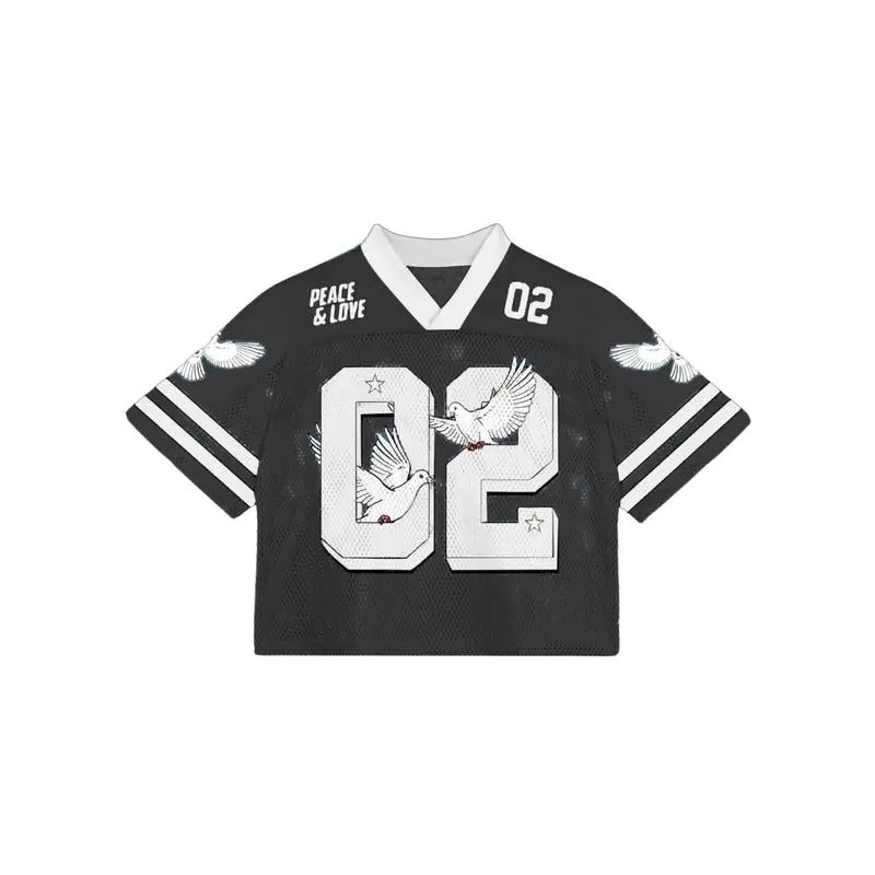 Y2K Mesh V Neck Jersey T-Shirts