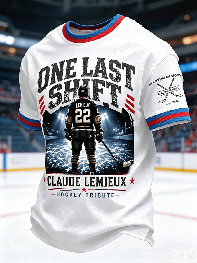 Men's Hockey Heritage Print Round Neck T-shirt