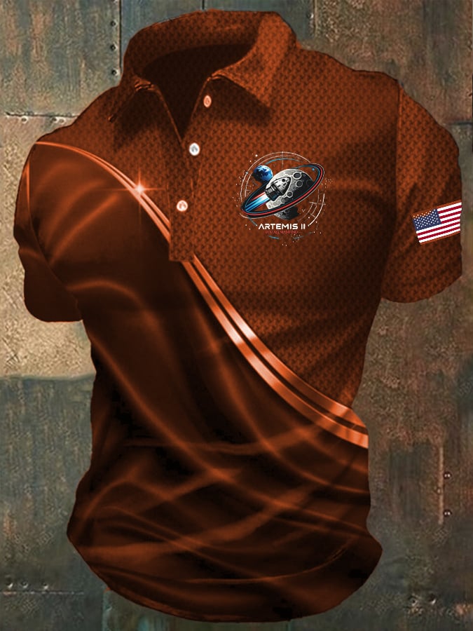 Men's Print Short-Sleeve Polo Shirt