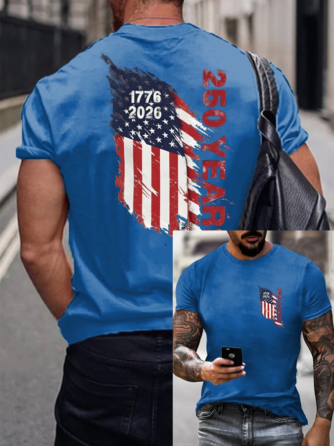 Men's American 250th Anniversary Printed Casual T-Shirt