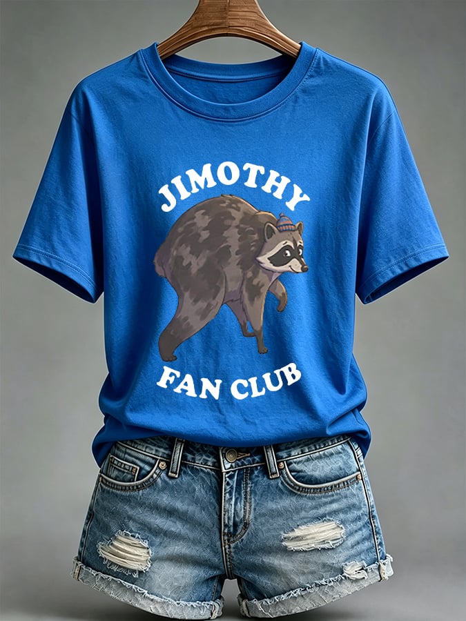 Women's Retro Jimothy Fan Club Print Comfortable T-Shirt