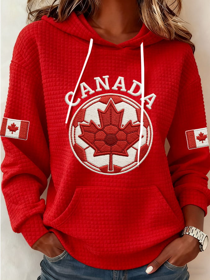 Women's Vintage Canada Soccer Print Casual Sweatshirt
