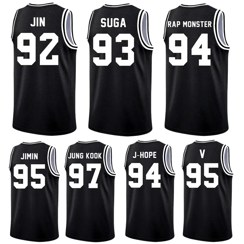 Unisex BTS 2026 K-Pop Jersey Black Tank Top
