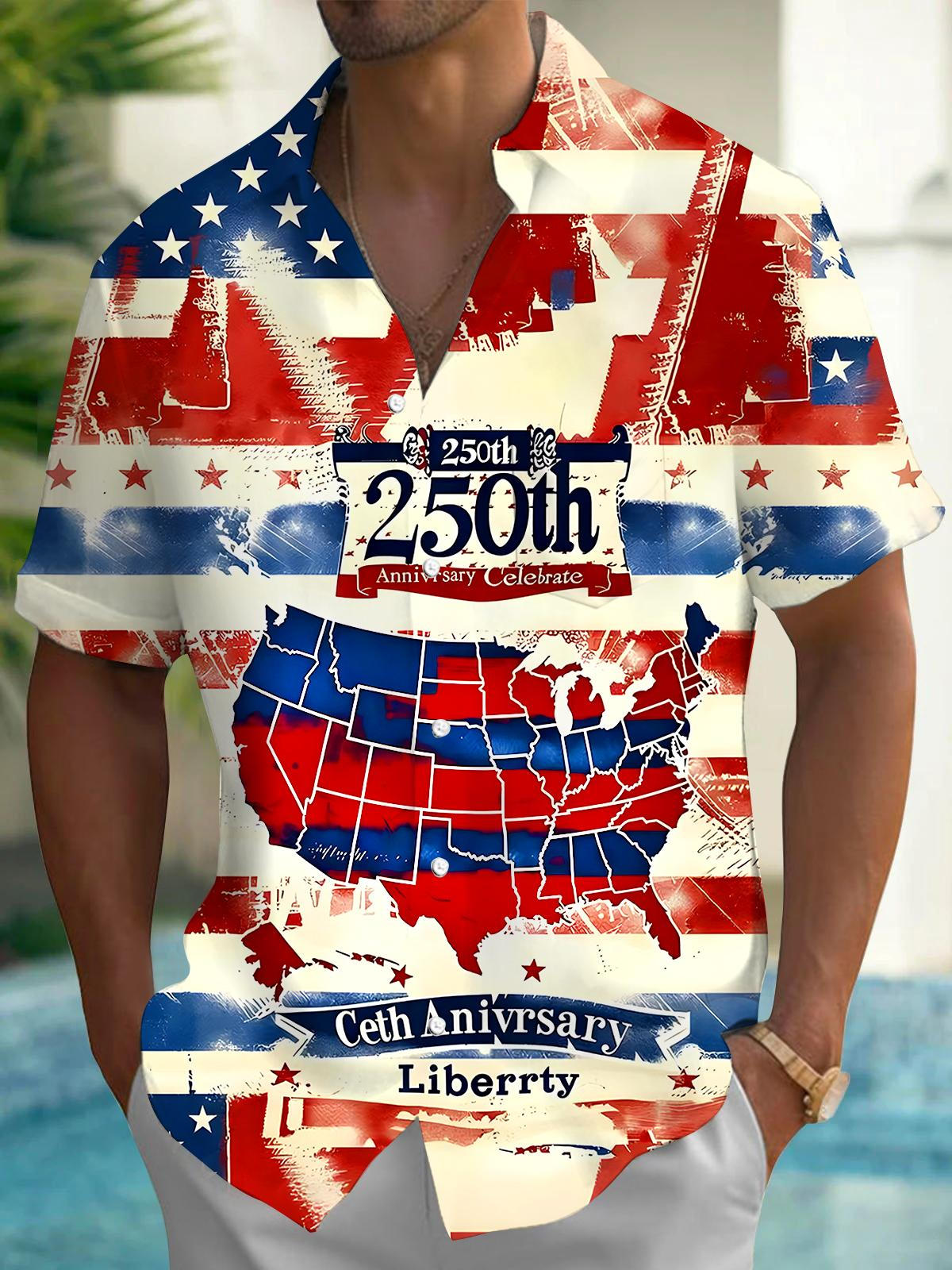 250th Anniversary Celebrate Men's Pocket Short Sleeve Shirts