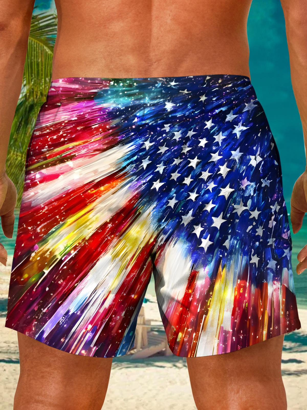 Independence Day Men's Print Pocket Shorts