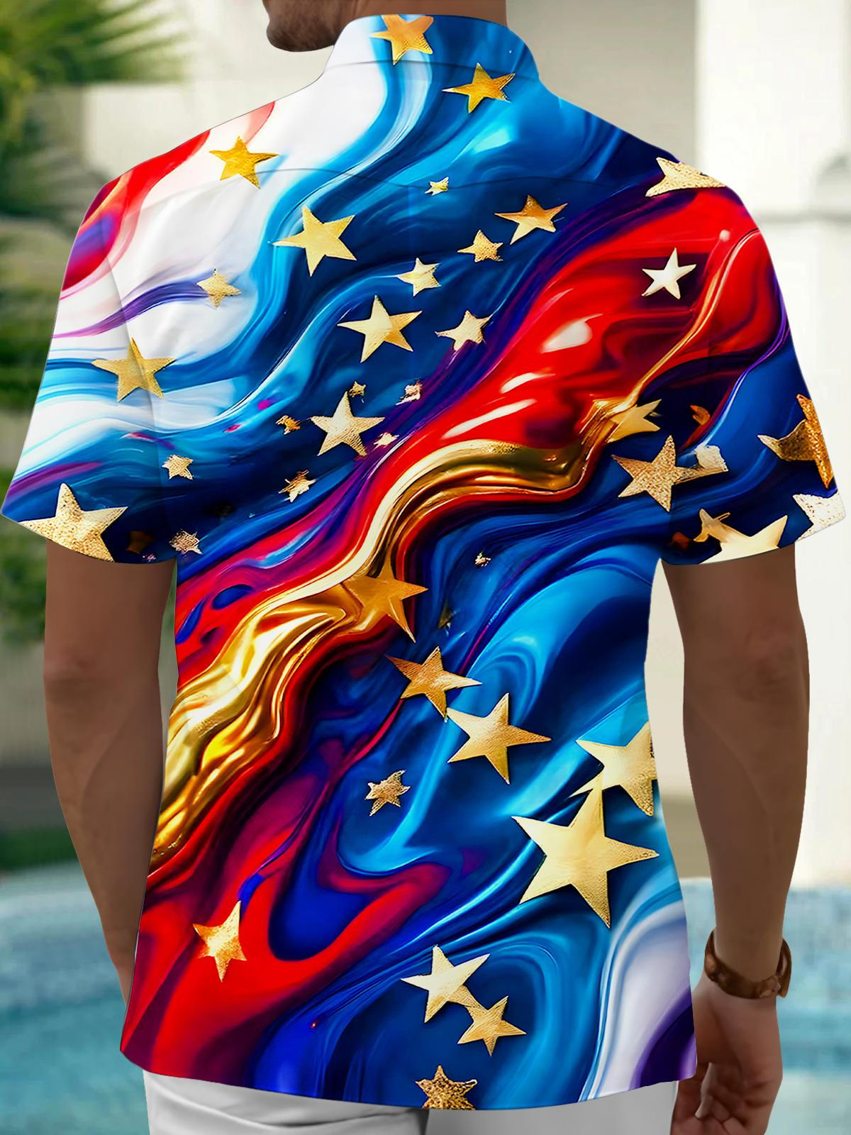 Independence Star Men's Pocket Short Sleeve Shirts